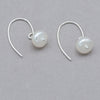 Cream Colored Button Pearl Sterling Silver Earrings