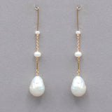 Tier Cream-Colored Pearl Earrings