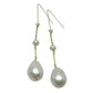 Tier Cream-Colored Pearl Earrings Gold