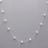 Floating Pearl Delicate Necklace Sterling Silver
