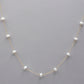 Floating Pearls Delicate Necklace 14k Gold Fill Chain