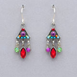 Firefly Checkerboard Triangle Earrings with Drops