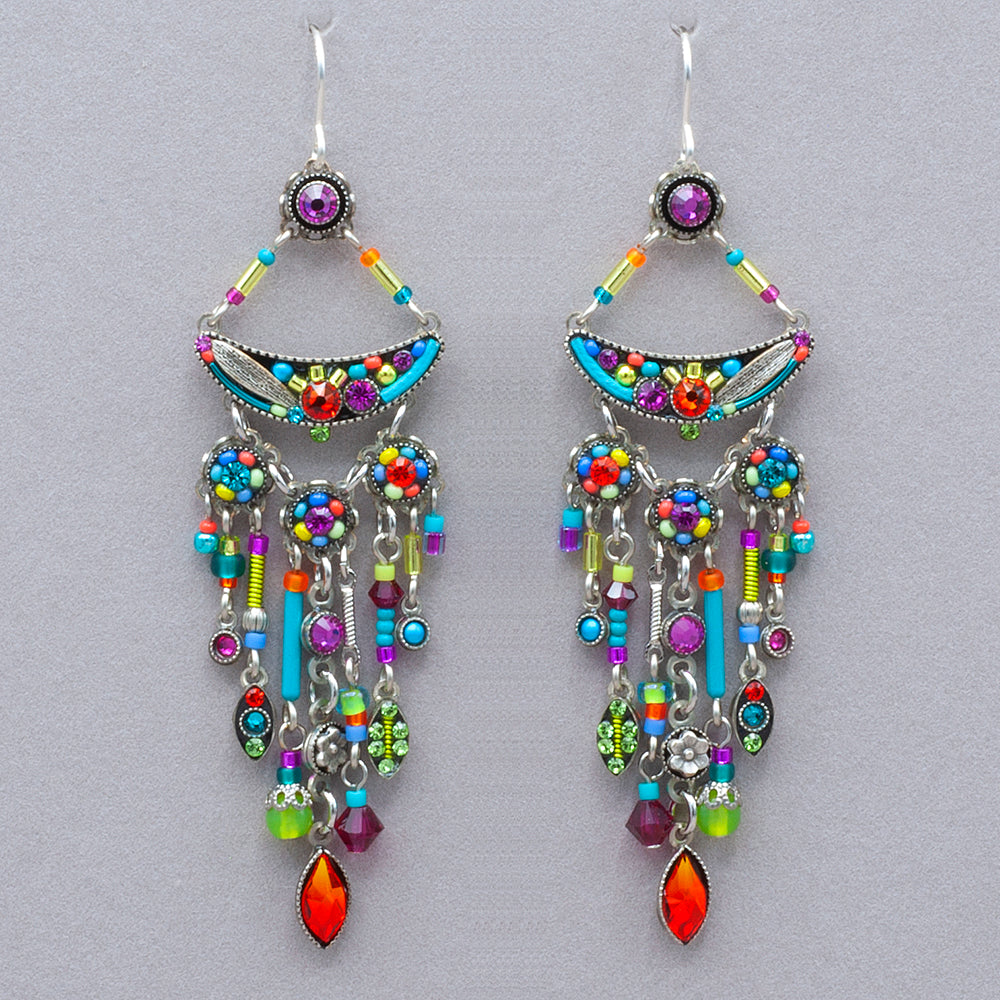 Firefly Botanical Cascade Chandelier Earrings - Multicolor