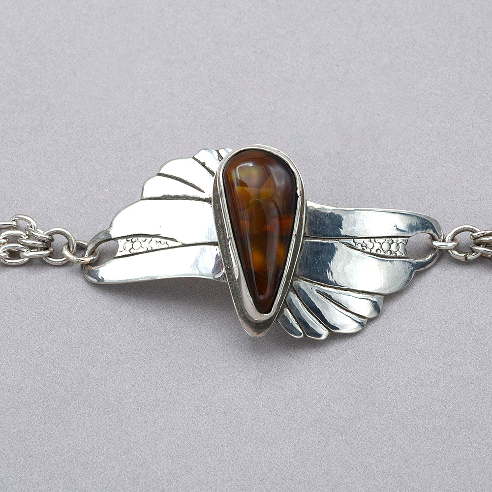 Jim Kelly Fire Agate Winged Bracelet