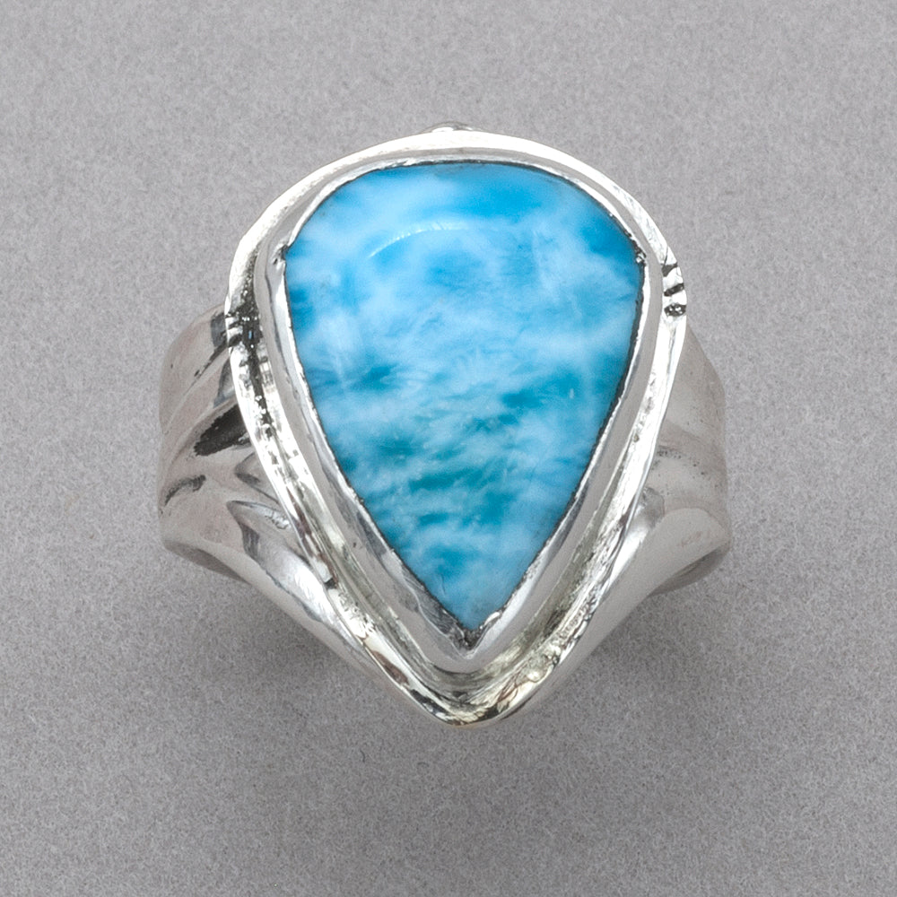 Jim Kelly Teardrop Larimar Ring
