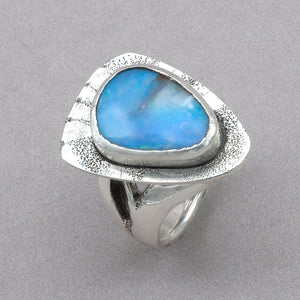 Jim Kelly Blue Opal Sterling Silver Ring
