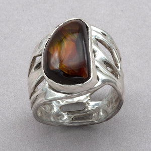 Jim Kelly Mexican Fire Agate Sterling Silver Ring
