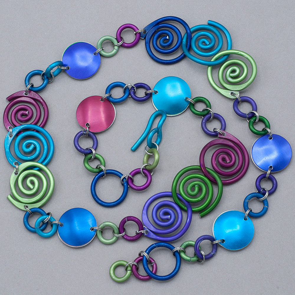 Sylvi Harwin Anodized Aluminum Necklace in Cool Colors