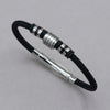 Italgem Stainless Steel and Black Nylon Bracelet