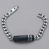 Italgem Carbon Fiber ID Stainless Steel Curb Link Bracelet