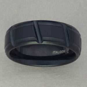 Italgem Black Stainless Steel Ring